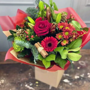Christmas Cheer bouquet hand tied